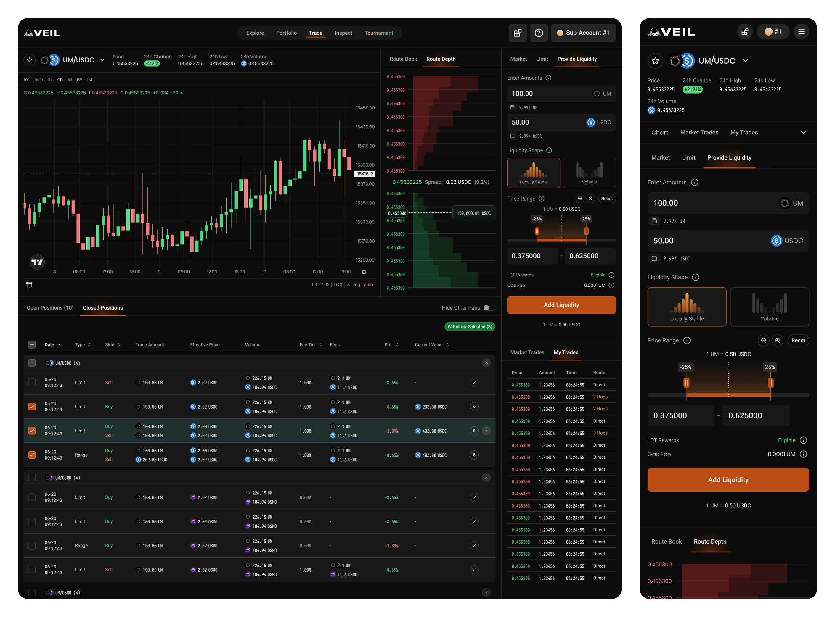 Penumbra Labs app screens